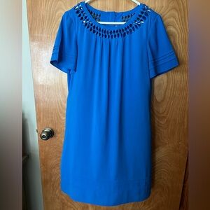Vibrant Blue Dress with Cutout Neckline